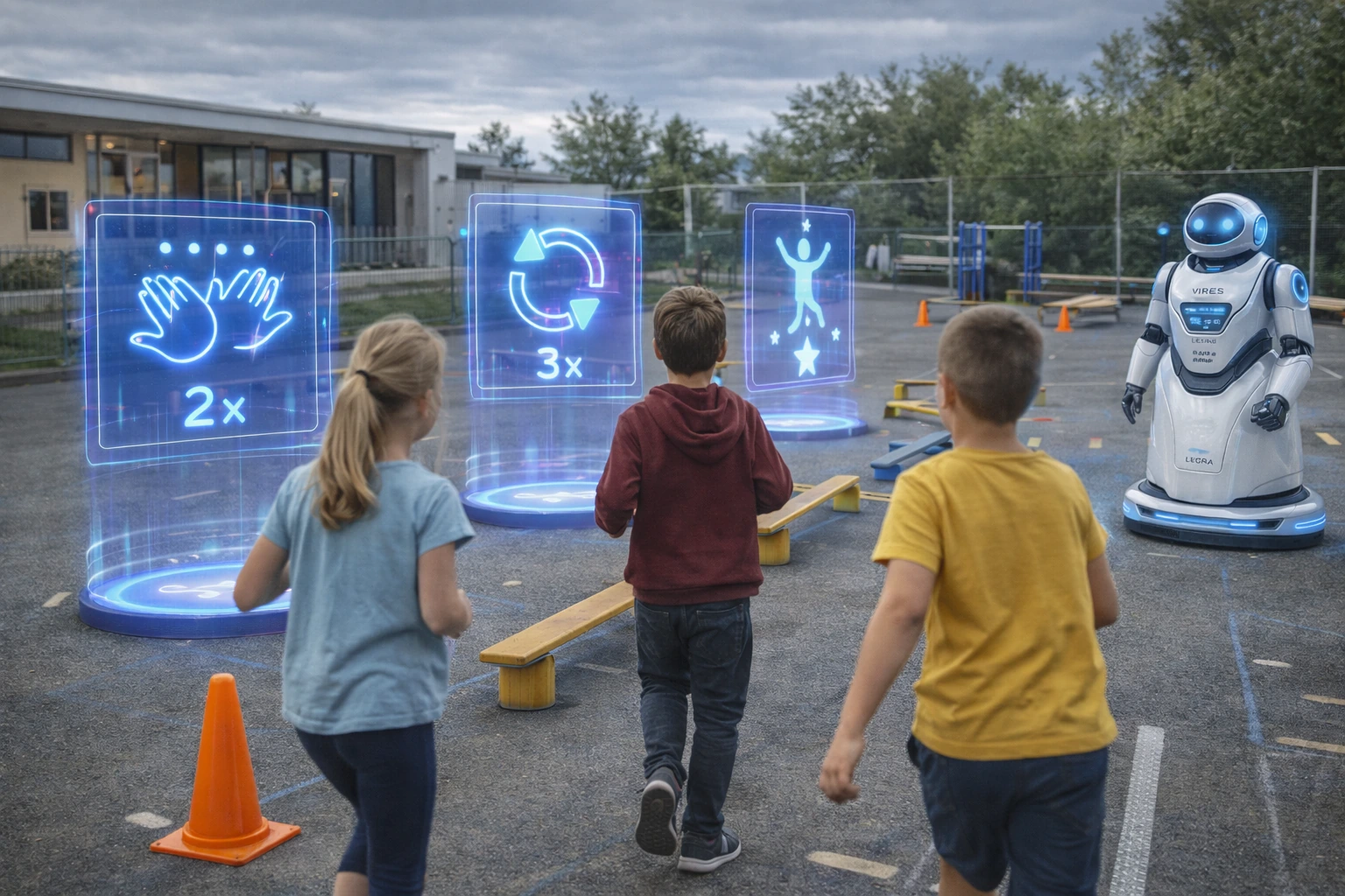 Außenaktivität: Aufgaben via Display/Hologramm