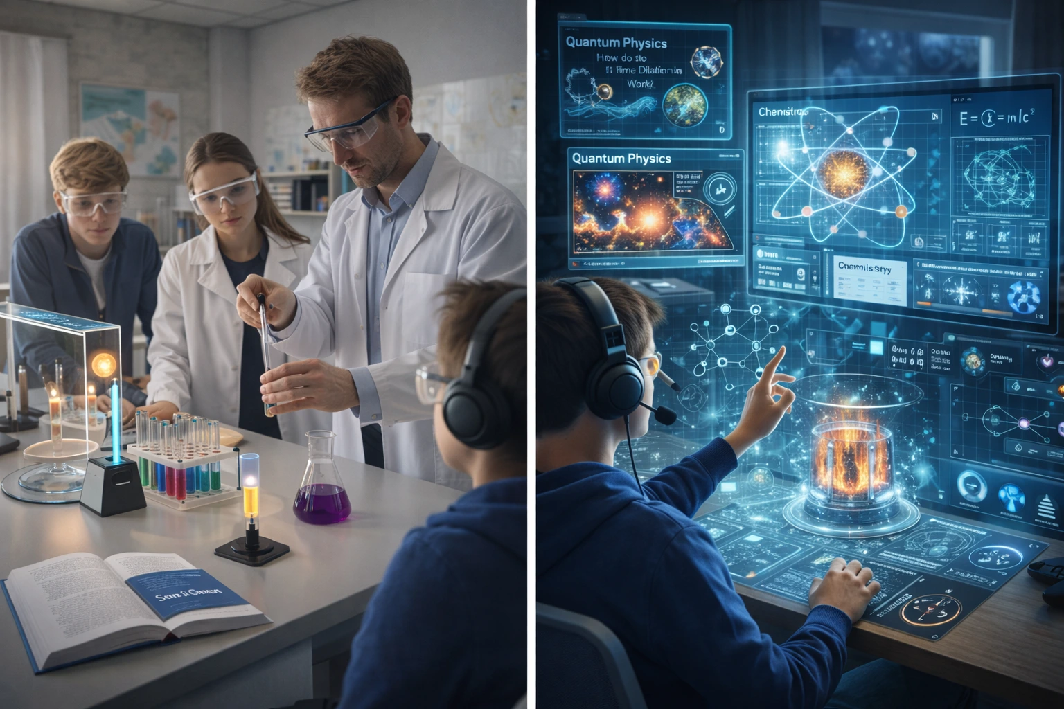 Physik/Chemie: sichere Simulation + Laborführung